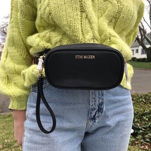 Steve Madden Black Pleather Fanny Pack